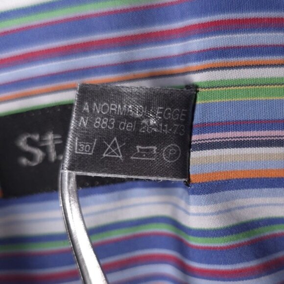 St. Croix MADE IN ITALY Multicolor Striped Long Sleeve‎ Button Up Shirt MEDIUM - Picture 10 of 10